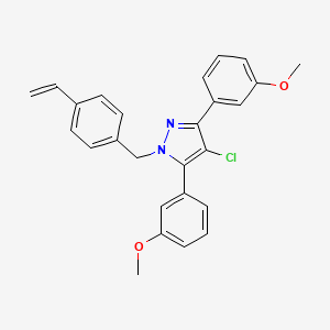 4-chloro-1-(4-ethenylbenzyl)-3,5-bis(3-methoxyphenyl)-1H-pyrazole