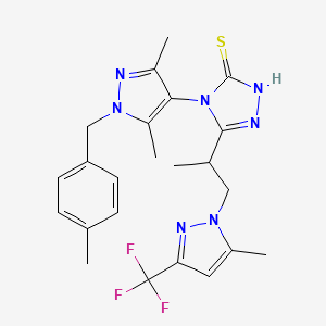 4-[3,5-dimethyl-1-(4-methylbenzyl)-1H-pyrazol-4-yl]-5-{1-[5-methyl-3-(trifluoromethyl)-1H-pyrazol-1-yl]propan-2-yl}-4H-1,2,4-triazole-3-thiol