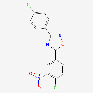 molecular formula C14H7Cl2N3O3 B10931276 5-(4-Chloro-3-nitrophenyl)-3-(4-chlorophenyl)-1,2,4-oxadiazole 