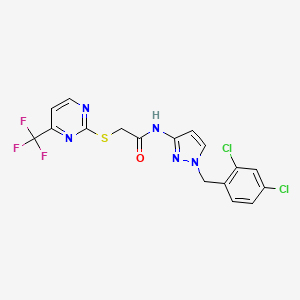 N-[1-(2,4-dichlorobenzyl)-1H-pyrazol-3-yl]-2-{[4-(trifluoromethyl)pyrimidin-2-yl]sulfanyl}acetamide