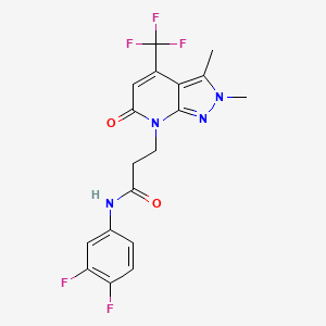 N-(3,4-difluorophenyl)-3-[2,3-dimethyl-6-oxo-4-(trifluoromethyl)-2,6-dihydro-7H-pyrazolo[3,4-b]pyridin-7-yl]propanamide