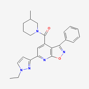 molecular formula C24H25N5O2 B10931319 [6-(1-ethyl-1H-pyrazol-3-yl)-3-phenyl[1,2]oxazolo[5,4-b]pyridin-4-yl](3-methylpiperidin-1-yl)methanone 