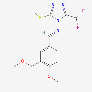 3-(difluoromethyl)-N-{(E)-[4-methoxy-3-(methoxymethyl)phenyl]methylidene}-5-(methylsulfanyl)-4H-1,2,4-triazol-4-amine