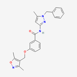 N-(1-benzyl-5-methyl-1H-pyrazol-3-yl)-3-[(3,5-dimethyl-1,2-oxazol-4-yl)methoxy]benzamide