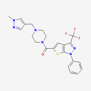 {4-[(1-methyl-1H-pyrazol-4-yl)methyl]piperazino}[1-phenyl-3-(trifluoromethyl)-1H-thieno[2,3-c]pyrazol-5-yl]methanone