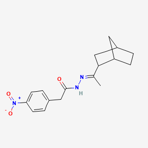 molecular formula C17H21N3O3 B10931343 N'-[(1E)-1-(bicyclo[2.2.1]hept-2-yl)ethylidene]-2-(4-nitrophenyl)acetohydrazide 