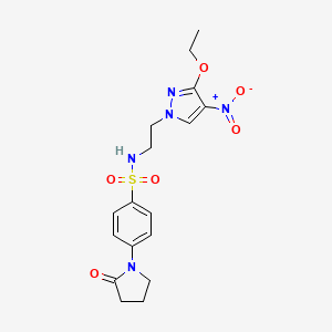 N-[2-(3-ethoxy-4-nitro-1H-pyrazol-1-yl)ethyl]-4-(2-oxopyrrolidin-1-yl)benzenesulfonamide