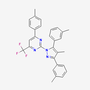 2-[4-methyl-3,5-bis(3-methylphenyl)-1H-pyrazol-1-yl]-4-(4-methylphenyl)-6-(trifluoromethyl)pyrimidine