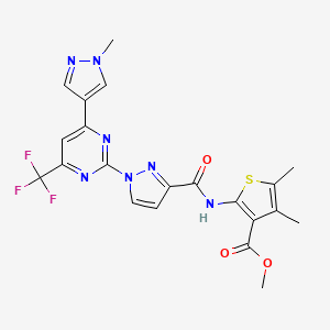 methyl 4,5-dimethyl-2-[({1-[4-(1-methyl-1H-pyrazol-4-yl)-6-(trifluoromethyl)pyrimidin-2-yl]-1H-pyrazol-3-yl}carbonyl)amino]thiophene-3-carboxylate