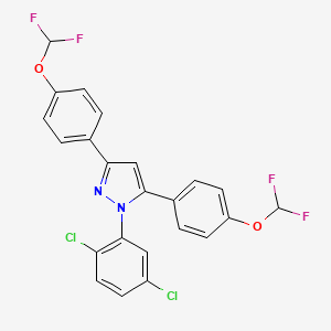 molecular formula C23H14Cl2F4N2O2 B10931416 1-(2,5-dichlorophenyl)-3,5-bis[4-(difluoromethoxy)phenyl]-1H-pyrazole 