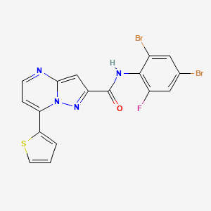 N-(2,4-dibromo-6-fluorophenyl)-7-(thiophen-2-yl)pyrazolo[1,5-a]pyrimidine-2-carboxamide