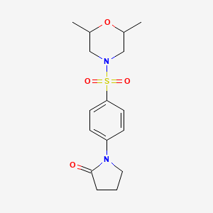 molecular formula C16H22N2O4S B10931451 1-{4-[(2,6-Dimethylmorpholin-4-yl)sulfonyl]phenyl}pyrrolidin-2-one 