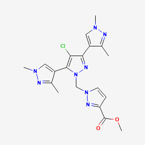 methyl 1-[[4-chloro-3,5-bis(1,3-dimethylpyrazol-4-yl)pyrazol-1-yl]methyl]pyrazole-3-carboxylate