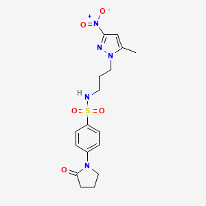 N-[3-(5-methyl-3-nitro-1H-pyrazol-1-yl)propyl]-4-(2-oxopyrrolidin-1-yl)benzenesulfonamide