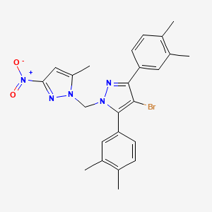 4-bromo-3,5-bis(3,4-dimethylphenyl)-1-[(5-methyl-3-nitro-1H-pyrazol-1-yl)methyl]-1H-pyrazole