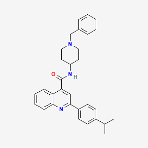 molecular formula C31H33N3O B10931498 N-(1-benzylpiperidin-4-yl)-2-[4-(propan-2-yl)phenyl]quinoline-4-carboxamide 