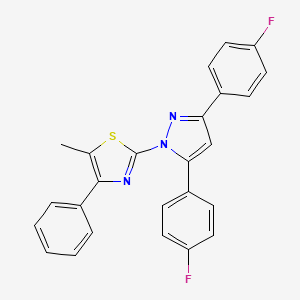 molecular formula C25H17F2N3S B10931513 2-[3,5-bis(4-fluorophenyl)-1H-pyrazol-1-yl]-5-methyl-4-phenyl-1,3-thiazole 