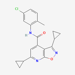 molecular formula C20H18ClN3O2 B10931521 N-(5-chloro-2-methylphenyl)-3,6-dicyclopropyl[1,2]oxazolo[5,4-b]pyridine-4-carboxamide 