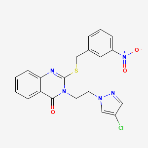 molecular formula C20H16ClN5O3S B10931522 3-[2-(4-chloro-1H-pyrazol-1-yl)ethyl]-2-[(3-nitrobenzyl)sulfanyl]quinazolin-4(3H)-one 