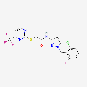 N-[1-(2-chloro-6-fluorobenzyl)-1H-pyrazol-3-yl]-2-{[4-(trifluoromethyl)pyrimidin-2-yl]sulfanyl}acetamide