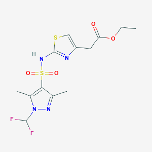 ethyl [2-({[1-(difluoromethyl)-3,5-dimethyl-1H-pyrazol-4-yl]sulfonyl}amino)-1,3-thiazol-4-yl]acetate