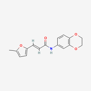 molecular formula C16H15NO4 B10931547 (2E)-N-(2,3-dihydro-1,4-benzodioxin-6-yl)-3-(5-methylfuran-2-yl)prop-2-enamide 