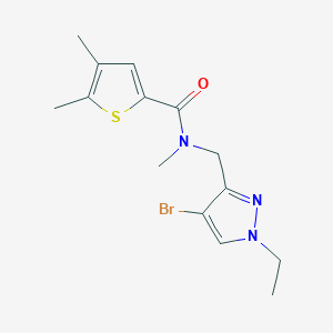 N-[(4-bromo-1-ethyl-1H-pyrazol-3-yl)methyl]-N,4,5-trimethylthiophene-2-carboxamide