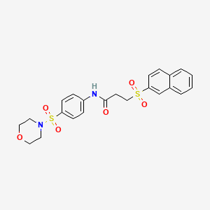 molecular formula C23H24N2O6S2 B10931599 N-[4-(morpholin-4-ylsulfonyl)phenyl]-3-(naphthalen-2-ylsulfonyl)propanamide 