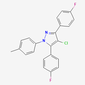 molecular formula C22H15ClF2N2 B10931610 4-chloro-3,5-bis(4-fluorophenyl)-1-(4-methylphenyl)-1H-pyrazole 