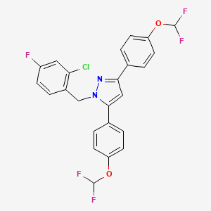 molecular formula C24H16ClF5N2O2 B10931614 1-(2-chloro-4-fluorobenzyl)-3,5-bis[4-(difluoromethoxy)phenyl]-1H-pyrazole 