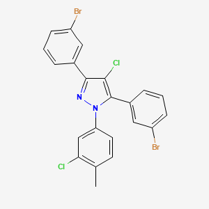 molecular formula C22H14Br2Cl2N2 B10931625 3,5-bis(3-bromophenyl)-4-chloro-1-(3-chloro-4-methylphenyl)-1H-pyrazole 