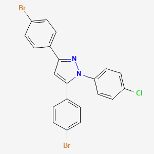 molecular formula C21H13Br2ClN2 B10931630 3,5-bis(4-bromophenyl)-1-(4-chlorophenyl)-1H-pyrazole 