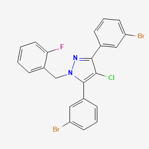 molecular formula C22H14Br2ClFN2 B10931643 3,5-bis(3-bromophenyl)-4-chloro-1-(2-fluorobenzyl)-1H-pyrazole 