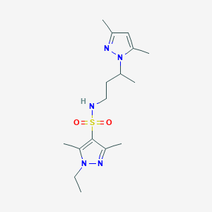 molecular formula C16H27N5O2S B10931656 N-[3-(3,5-dimethyl-1H-pyrazol-1-yl)butyl]-1-ethyl-3,5-dimethyl-1H-pyrazole-4-sulfonamide 