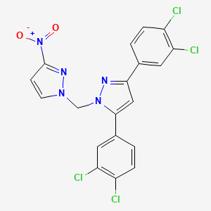 3,5-bis(3,4-dichlorophenyl)-1-[(3-nitro-1H-pyrazol-1-yl)methyl]-1H-pyrazole