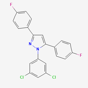 molecular formula C21H12Cl2F2N2 B10931678 1-(3,5-dichlorophenyl)-3,5-bis(4-fluorophenyl)-1H-pyrazole 