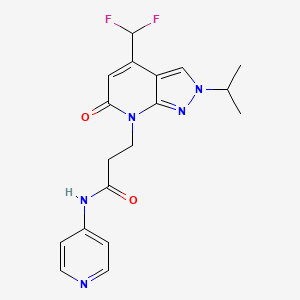 3-[4-(difluoromethyl)-6-oxo-2-(propan-2-yl)-2,6-dihydro-7H-pyrazolo[3,4-b]pyridin-7-yl]-N-(pyridin-4-yl)propanamide