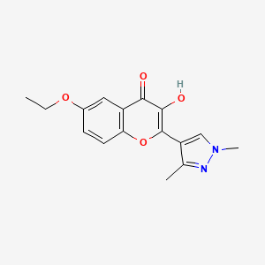 molecular formula C16H16N2O4 B10931695 2-(1,3-dimethyl-1H-pyrazol-4-yl)-6-ethoxy-3-hydroxy-4H-chromen-4-one 