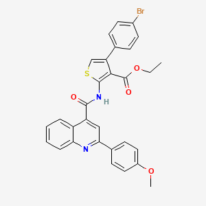 molecular formula C30H23BrN2O4S B10931703 Ethyl 4-(4-bromophenyl)-2-({[2-(4-methoxyphenyl)quinolin-4-yl]carbonyl}amino)thiophene-3-carboxylate 