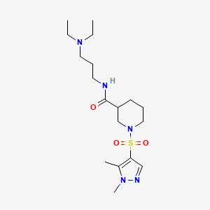 N-[3-(diethylamino)propyl]-1-[(1,5-dimethyl-1H-pyrazol-4-yl)sulfonyl]piperidine-3-carboxamide