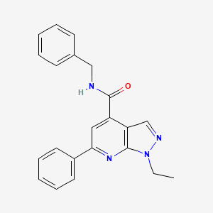 molecular formula C22H20N4O B10931723 N-benzyl-1-ethyl-6-phenyl-1H-pyrazolo[3,4-b]pyridine-4-carboxamide 