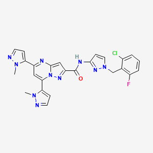 N-[1-(2-chloro-6-fluorobenzyl)-1H-pyrazol-3-yl]-5,7-bis(1-methyl-1H-pyrazol-5-yl)pyrazolo[1,5-a]pyrimidine-2-carboxamide