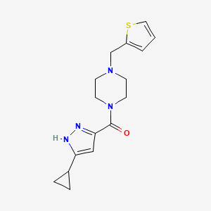 (5-cyclopropyl-1H-pyrazol-3-yl)[4-(thiophen-2-ylmethyl)piperazin-1-yl]methanone