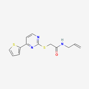 molecular formula C13H13N3OS2 B10931773 N-(prop-2-en-1-yl)-2-{[4-(thiophen-2-yl)pyrimidin-2-yl]sulfanyl}acetamide 