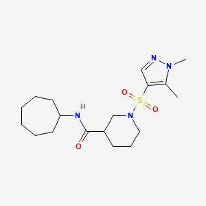 N-cycloheptyl-1-[(1,5-dimethyl-1H-pyrazol-4-yl)sulfonyl]piperidine-3-carboxamide