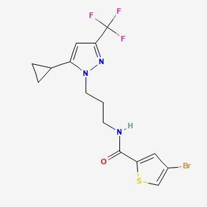 4-bromo-N-{3-[5-cyclopropyl-3-(trifluoromethyl)-1H-pyrazol-1-yl]propyl}thiophene-2-carboxamide