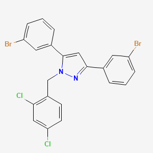 molecular formula C22H14Br2Cl2N2 B10931793 3,5-bis(3-bromophenyl)-1-(2,4-dichlorobenzyl)-1H-pyrazole 