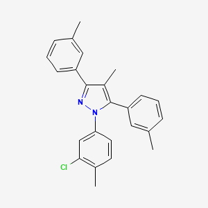 molecular formula C25H23ClN2 B10931808 1-(3-chloro-4-methylphenyl)-4-methyl-3,5-bis(3-methylphenyl)-1H-pyrazole 