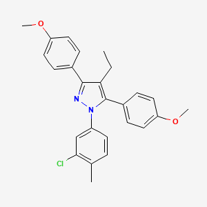 1-(3-chloro-4-methylphenyl)-4-ethyl-3,5-bis(4-methoxyphenyl)-1H-pyrazole