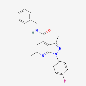 molecular formula C22H19FN4O B10931828 N-benzyl-1-(4-fluorophenyl)-3,6-dimethyl-1H-pyrazolo[3,4-b]pyridine-4-carboxamide 